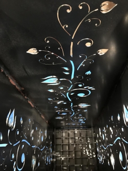 Preview: Feuersäule Clematismotiv von innen