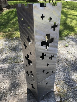 Preview: Feuersäule mit Suisse - Motiv