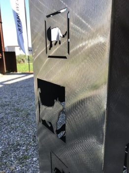 Preview: Blumensäule mit Katzenfenstermotiv