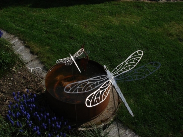 Libelle mit Stange klein Stahl