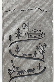 Preview: Blumensäule mit Alpaufzugmotiv