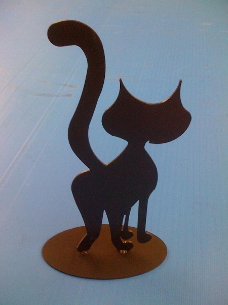 Katze 2D klein Stahl rostend