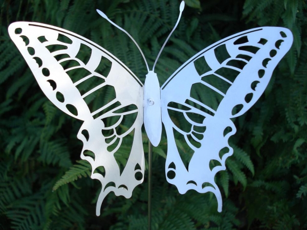 Schmetterling original mit Stange mittel Edelstahl elektropoliert