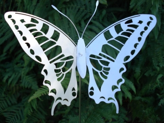 Schmetterling original mit Stange mittel Edelstahl elektropoliert